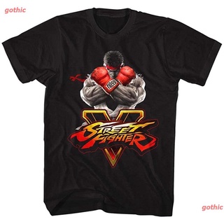 Tee เสื้อยืดลำลอง Designs Street Fighter Shirt V Logo T-Shirt ผู้ชาย เสื้อยืด Short sleeve T-shirts