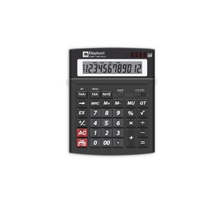 ELEPHANT Calculator  เครื่องคิดเลข ตราช้าง L02-12D BLK สีดำ