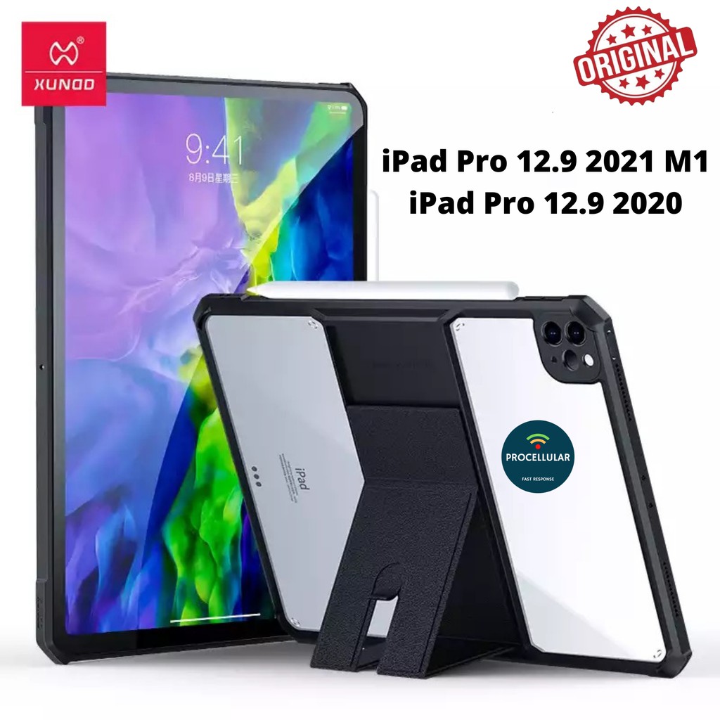 Xundd Case iPad Pro 12.9 2021 M1 2020 ฝาหลังขาตั้งปลอกแข็งแบบนุ่ม