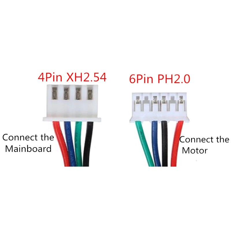สายไฟ 100 cm Stepper Motor Nema17 ขั่วต่อ (6 pin JST PH2.0mm - 4 pin XH2.54)