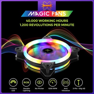 Xgamer Magic Fix Rgb พัดลมระบายความร้อนสีรุ้ง 120 มม. มีไฟ Led