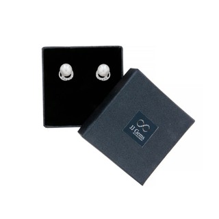 AKE012 ต่างหูมุกน้ำจืดธรรมชาติ  Fresh Water Pearl Earring with Cubic Zirconia