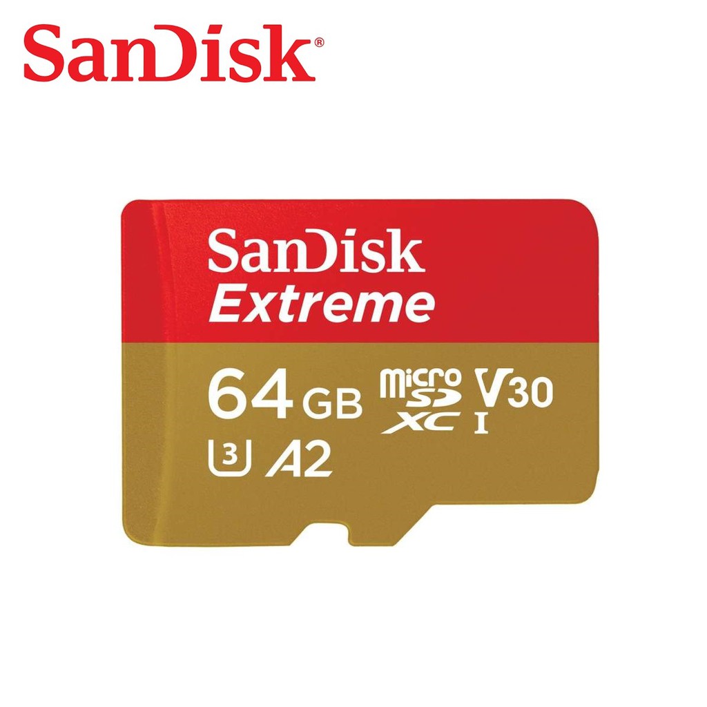 SANDISK Extreme 64GB A2 V30 U3 UHS-I Micro SD การ์ดหน่วยความจําสําหรับ GoPro HERO 10 9 8 7 6 DJI MAV