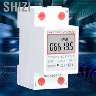 Shizi Dds6619-005 เครื่องวัดพลังงานไฟฟ้า 2P Din-Rail Power 230V