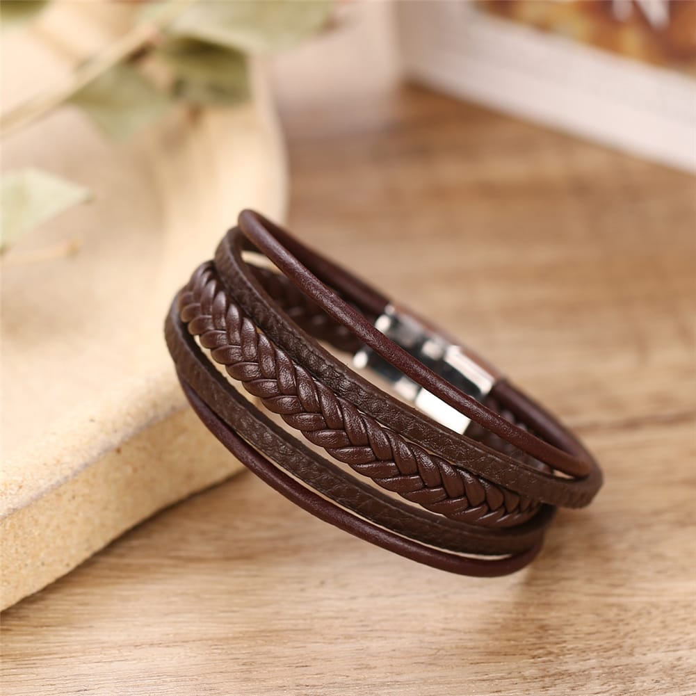 Gelang Tangan Lelaki สร้อยข้อมือสร้อยข้อมือสร้อยข้อมือหนัง PU สําหรับกําไลข้อมือผู้ชาย Lelaki Gelang