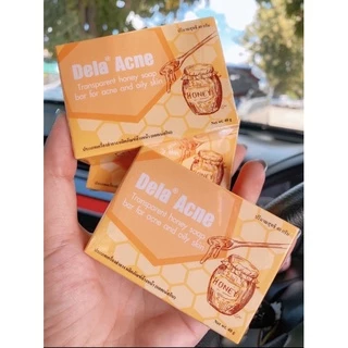 Dela Acne Soap ดีลา แอคเน่ สบู่ น้ำผึ้ง ลดสิว ความมัน 40g ล๊อตผลิตใหม่ล่าสุด