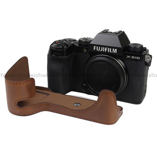 เคสหนัง PU แบบครึ่งตัว พร้อมสายคล้องมือ สําหรับกล้อง Fujifilm XS10 X-S10