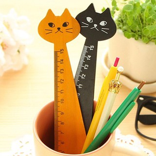 การ์ตูน CuteCat Kitten Straight School Supplies เครื่องเขียนไม้ไม้บรรทัด