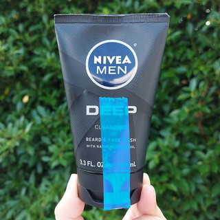 นีเวีย ทำความสะอาดผิวหน้า สำหรับผู้ชาย Men DEEP Cleansing Beard &amp; Face Wash 100 ml (NIVEA®)