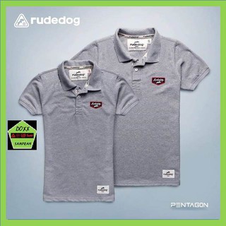 Rudedog เสื้อโปโล ชาย หญิง  รุ่น Pentagon สีเทาอ่อน