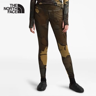 THE NORTH FACE W WARM POLY TIGHT -NEW TAUPE GREEN PALMS PRINT กางเกงลองจอน