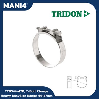 TRIDON, TTBS44-47P, Series TTBS, T-Bolt Clamps All Stainless Steel, Heavy Duty Size Range 44-47mm