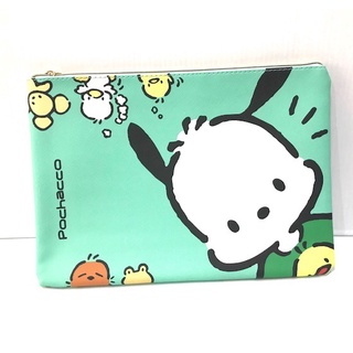 POCHACCO  G  เก็บเอกสาร กระเป๋าเอกสาร ซองเอกสาร อย่างดี มีผ้าซับด้านใน ลาย POCHACCO  GREEN  เขียว  ขนาด 35x25x2 cm pmyl