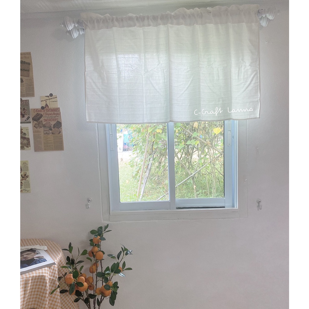 แนะนำ ผ้าม่าน ผ้าม่านผ้าฝ้ายสีขาว ผ้าหนาเรียบ ขนาด110x60cm สไตล์มินิมอล CMS60 ราคาพิเศษ มีเก็บเงินปลายทาง
