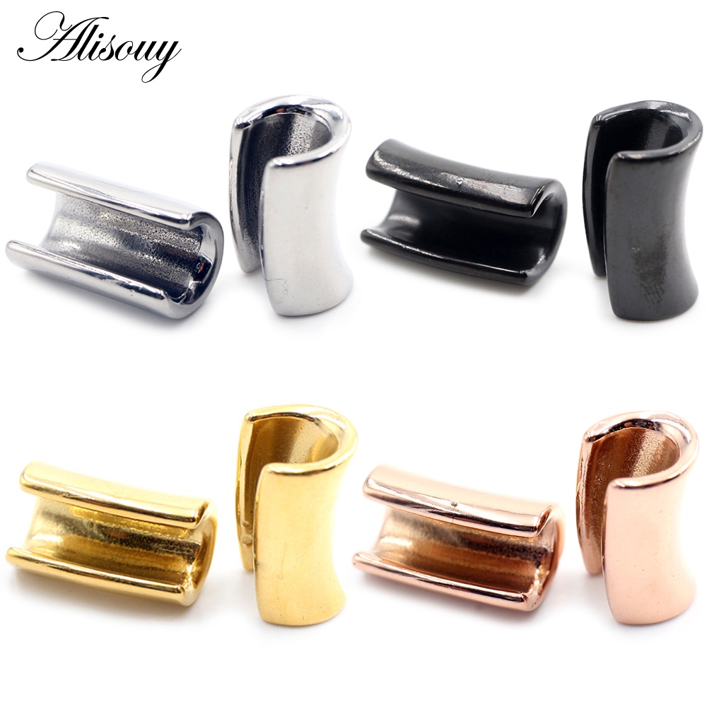 Alisouy 2pcs หู Lobe Cuff น้ําหนักหู Gauge ปลั๊กอุโมงค์ Stretcher Expanders ผู้ชายผู้หญิงคลิปกระดูกอ่อนเจาะเครื่องประดับ