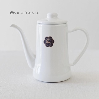 Tsukiusagi Enamel Slim Pot (0.7L) - White