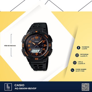 นาฬิกาข้อมือ Casio รุ่น AQ-S800W-1B2VDF  นาฬิกาข้อมือผู้ชาย -ดำ (Black)