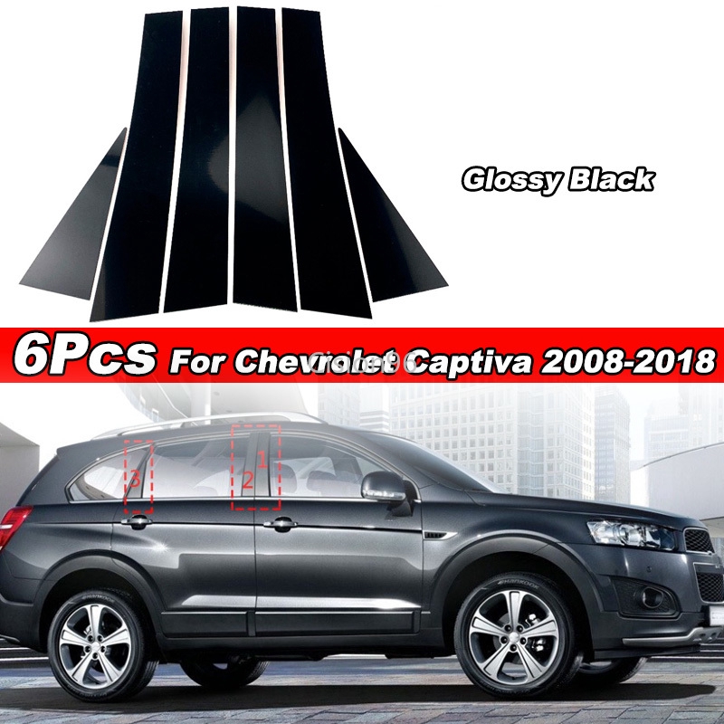 สติ๊กเกอร์ตกแต่งรถยนต์ 6 ชิ้น bc pillar post cover สําหรับ chevrolet captiva 2008-2018