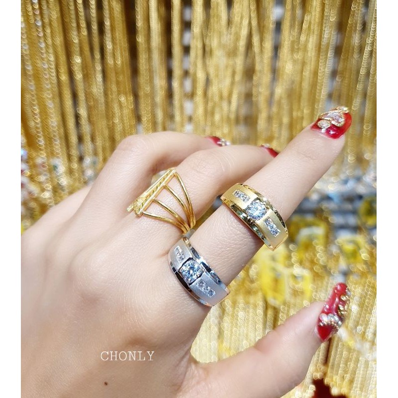 แหวนเพชรซาติน เกรดพรีเมี่ยม ไม่ลอกดำ ทนน้ำทนฝน เหมือนแท้ที่สุด.สวยมาก - รูปที่ 3