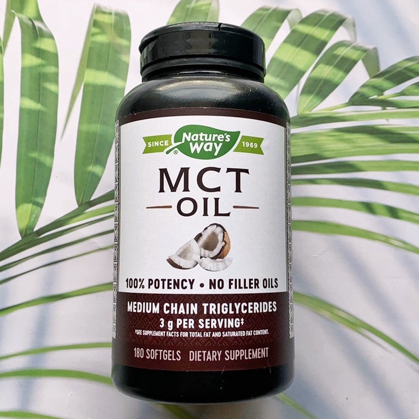 น้ำมันมะพร้าวสกัด 100% MCT Oil Medium Chain Triglycerides 180 Softgels (Nature's Way®)