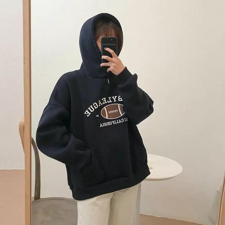 [CODE EW87N] RUGBY LEAGUE HOODIE UNISEX WOMENS OVERSIZE SWETER - NEW SOFT THICK FLEECE OVERSIZE SWEA