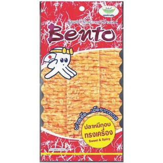 BENTO เบนโตะ ปลาหมึกอบทรงเครื่อง ขนาด 10กรัม ยกแพ็ค 12ซอง CUTTLE FISH SWEET SPICY