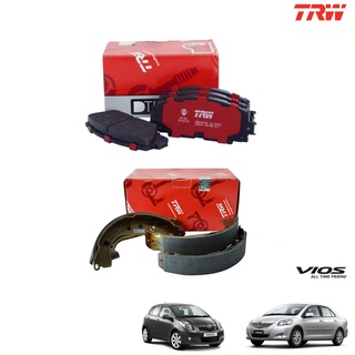 TRW ผ้าเบรค (หน้า-หลัง) TOYOTA VIOS วีออส ปี 2002-2019 YARIS ยาริส ปี 2006-2019