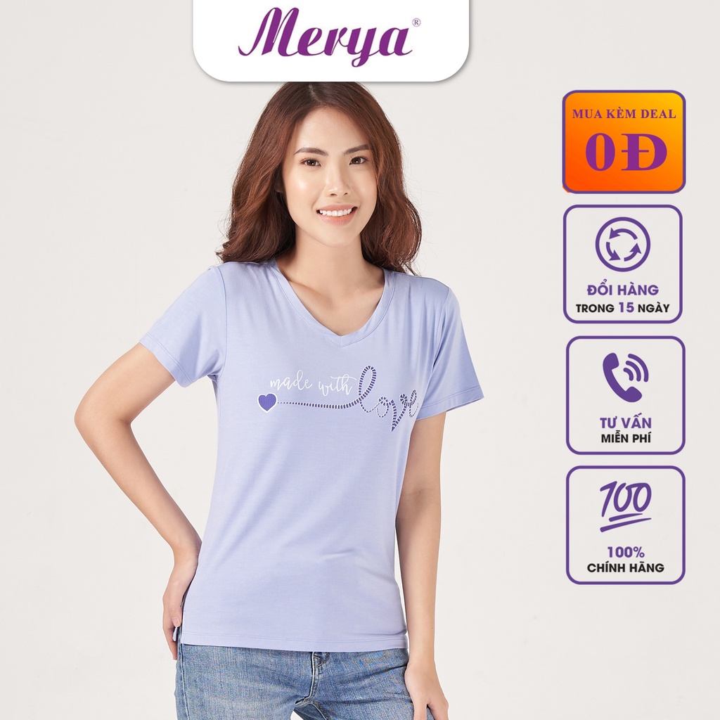 Merya TSB0821 เสื้อยืดผู้หญิงคอเต่าไม้ไผ่เท่และนุ่ม