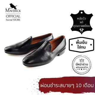 Black ROBERTO - The 365 slip on : รองเท้าหนังแบบสวม รองเท้าหนังใส่สบาย รองเท้าเรียบ รองเท้าแฟชั่น