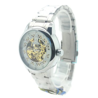 Debor นาฬิกาสุภาพบุรุษ สายเหล็ก หน้าสีเงิน (Automatic Movements)-DA006 (Silver)