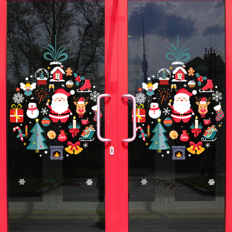 Christmas decorations glass stickers Santa window stickers window ...