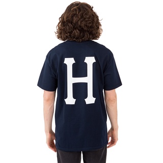 เสื้อยืดแขนสั้น คอกลม ผ้าฝ้าย พิมพ์ลาย HUF classic H SS TEE สไตล์คลาสสิก สําหรับผู้ชาย และผู้หญิง