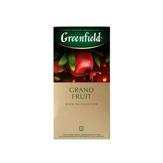 Greenfield black tea รส Grand Fruit ชาดำคุณภาพดีแบรนด์ดังจากรัสเซีย Greenfield ชาพรีเมียมขนาด 25 ซอง