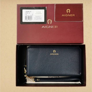กระเป๋าสตางค์ AIGNER ของแท้ กระเป๋าผู้หญิง กระเป๋าหนังแท้ Banknote and Card Case