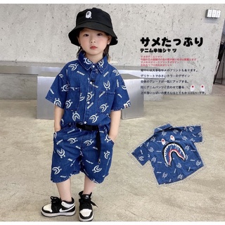 ชุดเซ็ตผ้ายีนส์เด็ก a bathing ape🐵