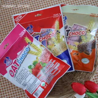 OAT CHOCO ขนมข้าวโอ๊ต ข้าวโอ๊ตชนิดแท่ง ตรา Twin dolphin มี 4 รส Original Chocolate Strawberry Green Tea ตราทวินดอลฟิน