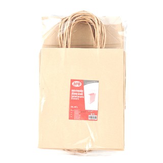 ถุงกระดาษน้ำตาลหูเกลียว 22x8x26 ซม./Aero brown paper bag wiht 22x8x26 cm.