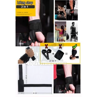 WildShark Power Lifting strap สแตรปส์รัดข้อมือยกน้ำหนัก (ขายเป็นคู่) ถุงมือฟิตเนส บาร์ยกน้ำหนั