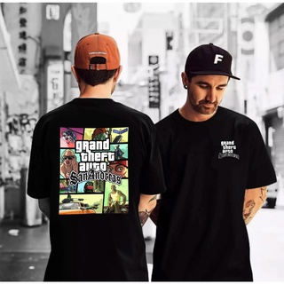 เสื้อยืด พิมพ์ลาย GAMING GAME GRAND THEFT AUTO สําหรับผู้ชาย | เสื้อยืด ลาย Gta SAN ANDREAS สีดํา