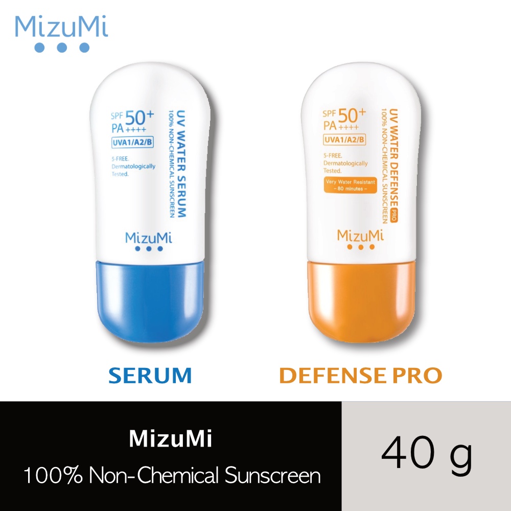 แท้💯/พร้อมส่ง❗️MizuMi UV Water Serum / Defense Pro SPF 50+ PA++++ 40 g ครีมกันแดด 100% Physical Suns