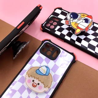 พร้อมส่ง!!  Realme5/C11/C12/C21/C25เคสกันกระแทก เคสกันเลนส์กล้อง เคสการ์ตูน ขอบสี ฟรี Griptok อะคริลิคป๊อปอัพ