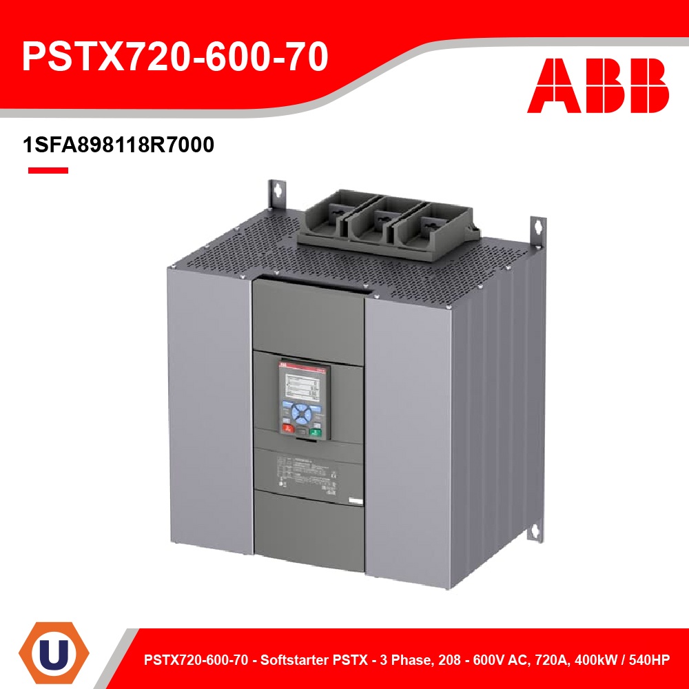 ABB - PSTX720-600-70 - ซอฟสตาร์ท (Soft Starter) - Softstarter PSTX - 3 Phase, 208 - 600V AC, 720A, 400kW / 540HP เอบีบี