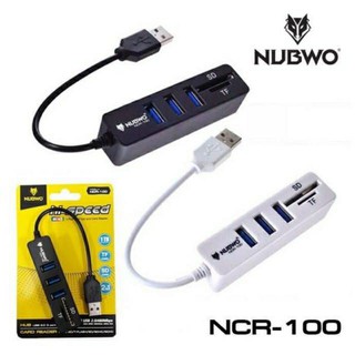 USB HUB 3 ช่อง + Card Reader (NCR-100) ยูเอสบี+ตัวอ่านการ์ด 2in1 คุณภาพดี ราคาถูกๆ