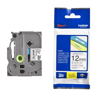 Brother TZE-231 เทปพิมพ์อักษรขนาด 12มม. ตัวอักษรสีดำ พื้นขาว