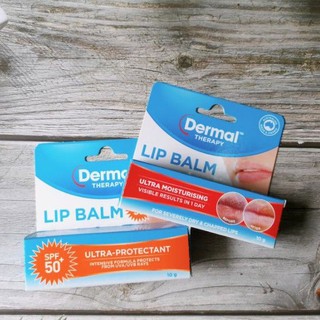 (เห็นผลใน 1 วัน)​ Dermal Therapy Lip balm SPF 50+ 10กรัม ลิปบาล์ม​ ปากลอก