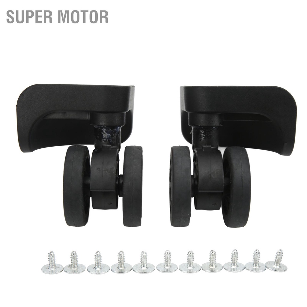 Super Motor 1 Pair Black Luggage Suitcase Caster Swivel Universal Wheel Nylon for Repair Replacement