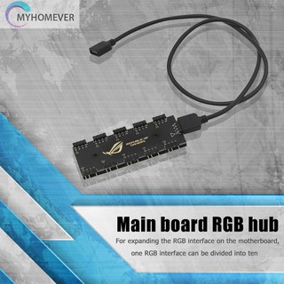 myhome เมนบอร์ด rgb hub splitter 1 to 10 rgb สายเคเบิ้ลเชื่อมต่อสําหรับ gigabyte aura