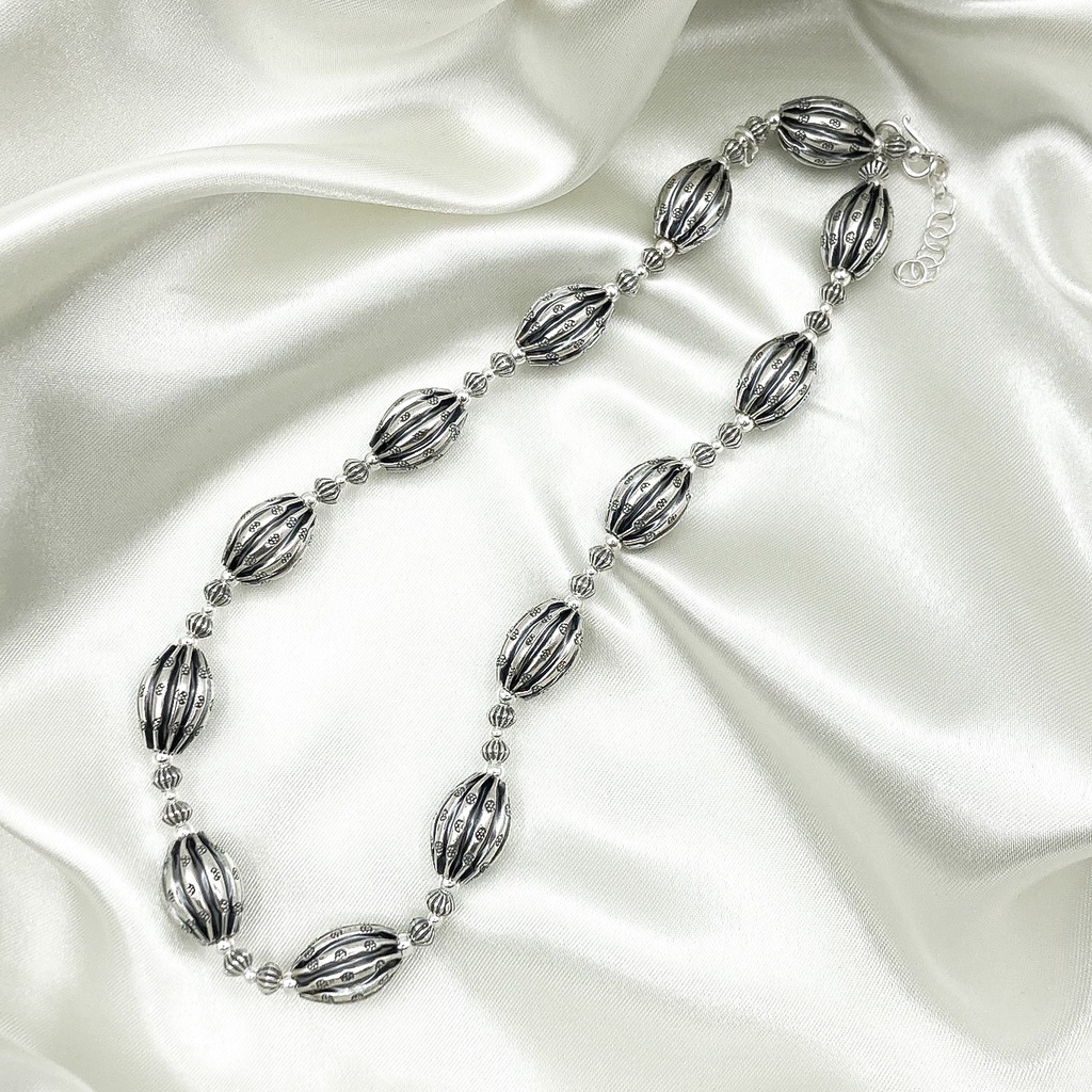 กรุณาสอบถามสต๊อคก่อนสั่งซื้อ❗ สร้อยคอเงินแท้ร้อยลูกมะเฟือง และเม็ดมะยมเงินแท้ สร้อยคอเงินแท้ 925 [NF