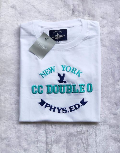 เสื้อยืดแขนสั้นงานปักนูน -งานป้าย CC DOUBEL O สินค้าขายดี Cotton 100% (SMLXL) No.14