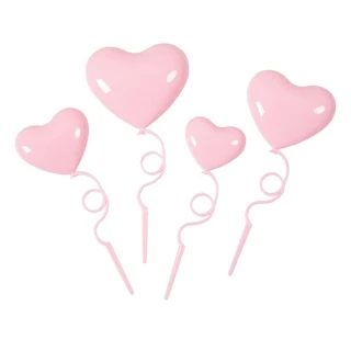 ป้ายปักเค้ก ❤️ ป้ายหัวใจ ❤️สำหรับตกแต่งเค้ก แพ็ค 4 ชิ้น// 🛒สินค้าพร้อมส่งจากไทย🇹🇭🇹🇭นะคะ🛒